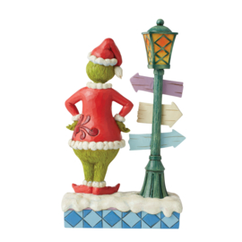 Grinch with Street Sign Lighted H25cm Jim Shore 6012699, retired