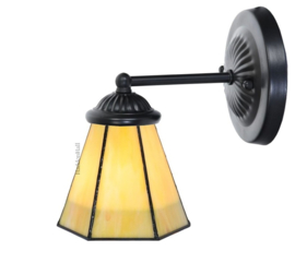 8199 * Wandlamp Zwart met Tiffany kap Ø15cm Narcissus