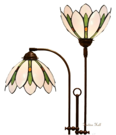 6328 Vloerlamp Verstelbaar met 2 Tiffany kappen Ø25cm Odette