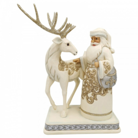 Silver-Gold Santa with Reindeer H25cm Jim Shore 6006615 gesigneerd door Jim , retired *