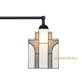 8010 ' Hanglamp Zwart B90cm met 3 Tiffany kappen B21cm New York