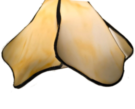 6048 Hanglamp Zwart B90cm met 2 Tiffany kappen Ø21cm Flower Beige '
