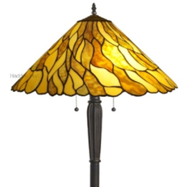 8444 Vloerlamp Zwart H160cm 2xE27 met Tiffany kap Ø50cm Jade