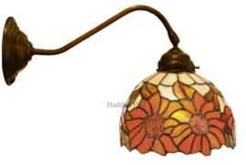 Y8327 410 * Wandlamp Donkerbrons met Tiffany kap Ø20cm Sunflowers