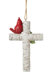 Cardinal Cross Ornament H12cm Jim Shore 6015504 *