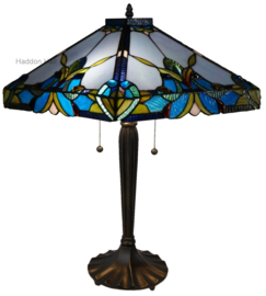 141352 * Tafellamp Tiffany H60cm 36x36cm Blue Drop