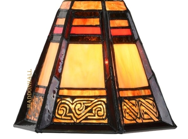 6366 Balk Zwart 100cm met 2 Tiffany kappen Ø19cm Alhambra