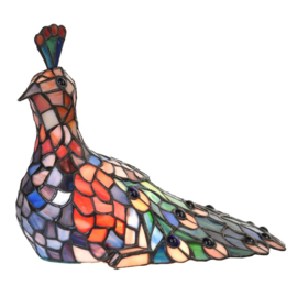 1214 * Tiffany lamp H30cm "Lying Peacock"