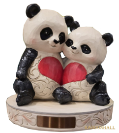 Love Panda Couple with Heart H11,5cm + BASE WHITE Ø13cm Jim Shore 6016360 better Together , retired