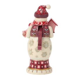 Red & Pink Snowman Nutcracker H17cm Jim Shore 6018906 PREORDER 