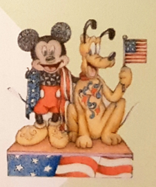 Mickey & Pluto Patriotes H15cm Jim Shore 6005975 retired *