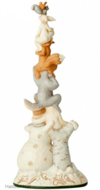 Rise Up This Winter H34cm Snowman Stacked with Animals Jim Shore 6004172 retired, laatste exemplaar *