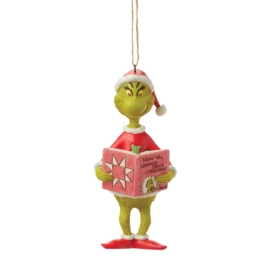 Grinch with Book Ornament H13,5cm Jim Shore 6017074
