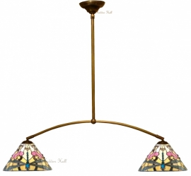 T022S 973 Hanglamp met 2 Tiffany kappen Ø30cm "Ashton"