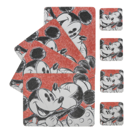 Mickey & Minnie Set van 4 Placemats en 4 Onderzetterd - Enchanting Disney