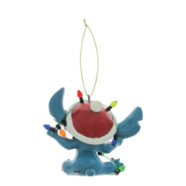 Stitch Wrapped in Christmas Lights Ornament H10cm Jim Shore 6017542
