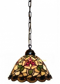 9114 Hanglamp Tiffany Ø26cm Santana Ketting of textielsnoer laatste exemplaren