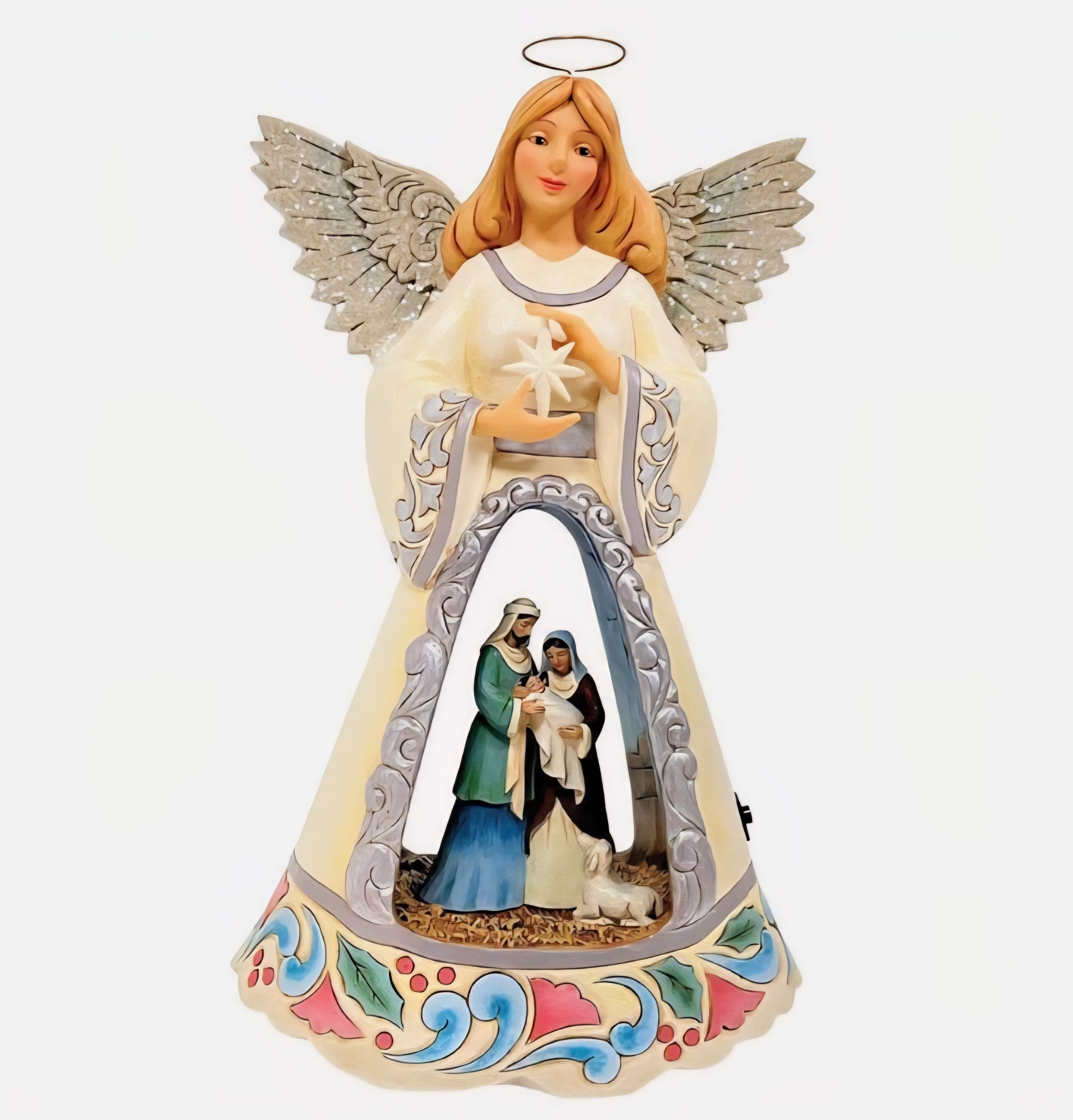 White Woodland Angel Blanke huidskleur Diorama H26cm Jim Shore 6015513 , uitverkocht