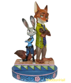 Zootopia JUDY & NICK "Partners in Crime" + Base Gekleurd Ø13cm H19cm Jim Shore 4057956 retired and rare , beperkte voorraad
