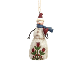 Folklore Snowman with Heart Ornament H10cm Jim Shore 4058773 * Retired