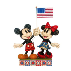 Mickey & Minnie Holding American Flag Jim Shore 4013254 retired item from 2010