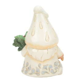 White Woodland Gnome with Mushroom Hat H13cm Jim Shore 6012681 retired *