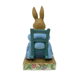 Mrs Rabbit in Rocking Chair with Bunnies H14cm Jim Shore 6012488 Schommelstoel Peter Rabbit , retired