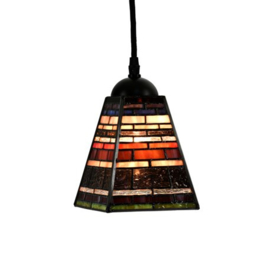 8117 * Rozet Ø25cm met 3 Tiffany kappen 13x13 - Hanglamp Industrial