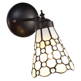 6207 * Wandlamp met Tiffany kap Ø13cm Pearl Creme