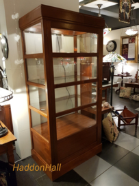 Kast Vitrinekast rondom glas H188cm B90cm Massief Teakhout