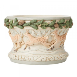 White Woodland Centrepiece Bowl H15cm Ø24cm Jim Shore 6008872 , retired , laatste exemplaar