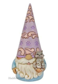 Gnome With Cat & Gnome with Dog H14cm - Set van 2 Jim Shore beelden *