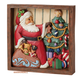 Santa Decorating Tree Plaque 16x16cm Jim Shore 6009567 retired *