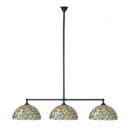 8839 Hanglamp Zwart B90cm met 3 Tiffany kappen Ø35cm Fly Away