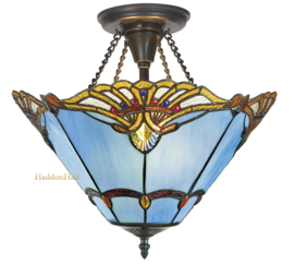161072  Plafonniere Hanglamp Tiffany Ø40cm Seashell Blue