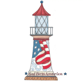 Patriotic Lighthouse - Jim Shore 6012434 Vuurtoren retired, limited stock