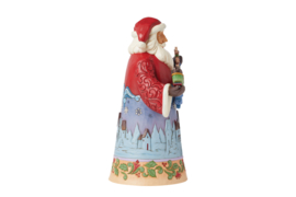 Traditional Santa * H30cm Jim Shore + Jim Shore Base Gekleurd Ø16cm  Midnight Christmas Sky,  op voorraad