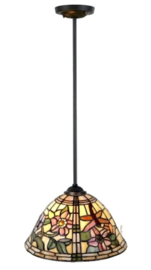 9111 Pendant Zwart met Tiffany kap Ø26cm Garden Dragonfly