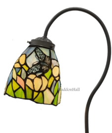9307 * Bureaulamp - Tafellamp  H51cm met Tiffany kap Ø12cm Vlinder