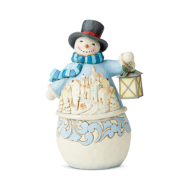 Snowman with Village Scene H23,5cm Jim Shore 6004141 retired