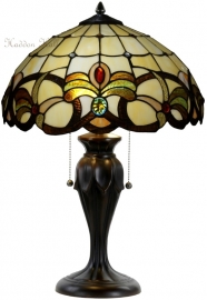 5764-5500 * Tafellamp Tiffany H58cm Ø40cm Golden Flower