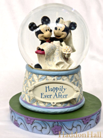 MICKEY & MINNIE "Happily Ever After" Waterbal H18cm + Jim Shore Base Kleur Ø16cm
