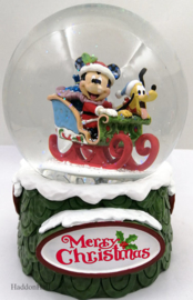 Mickey & Pluto Holiday Waterball - Jim Shore 6009581 superaanbieding , retired *