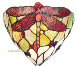 5846  Wandlamp Tiffany B30cm Schelpmodel Multicolor Dragonfly