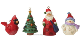 Set van 4 Jim Shore Christmas Hanging Ornaments