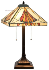 CT10273 * Tafellamp H60cm met Tiffany kap 36x36cm Art Deco Sun