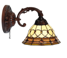 SP10007 * Wandlamp Bruin met Tiffany kap Ø25cm Bedford