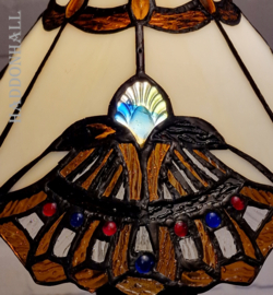 101082 * Vloerlamp Leeslamp Verstelbaar met Tiffany kap Ø25cm Seashell Cream