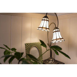 6253 Tafellamp Bureaulamp H61cm met 2 Tiffany kappen Ø15cm