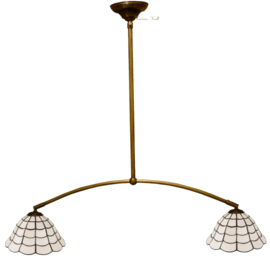 5935 Hanglamp met 2 Tiffany kappen Ø25cm Art Deco Paris